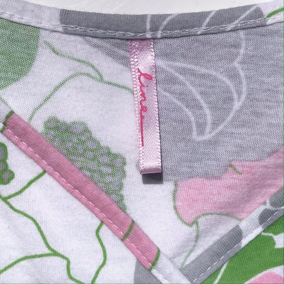 Linea Faux Wrap Top women M sleeveless Spaghetti Strap Floral white pink green - Picture 4 of 13